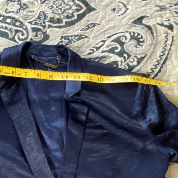 Capulet Navy Blue Satin Boyfriend Blazer NWT Sz M - Picture 8 of 12